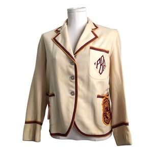 Vintage 50s Collegiate Sorority School Wool Blazer with Patches